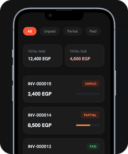 Every invoice, one tap away. — CarKit customer portal mockup